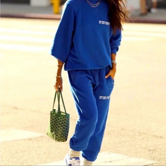 NWT (L) Sincerely Jules x Bandier Juniper Sweatpant Winter Blue - Picture 10 of 10